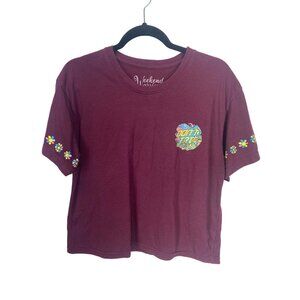 Weekend Warriors Burgundy Short Sleeve Don't‎ Trip T Shirt Women's Size XL